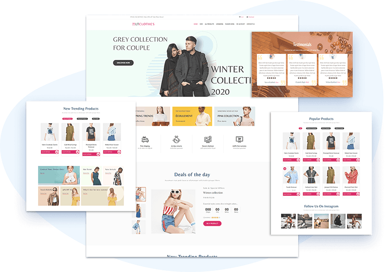 LT Clothes Shop – Free Responsive Fashion WordPress Themes