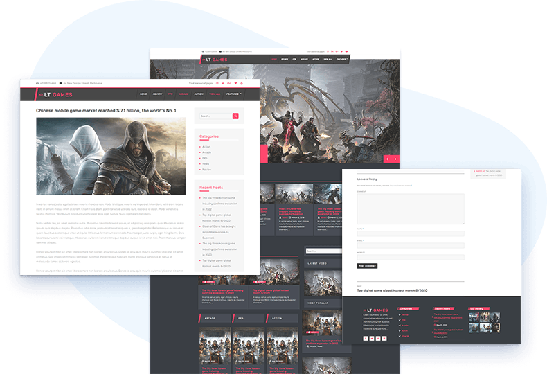 Game Zone Gaming Website Template For Elementor