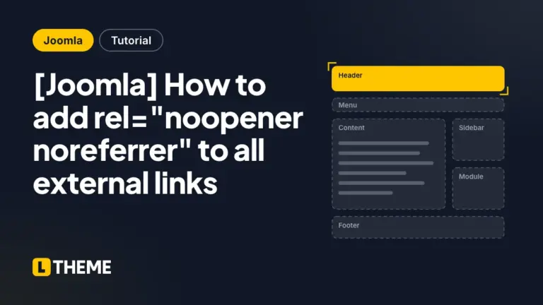 [Joomla] How to add rel=”noopener noreferrer” to all external links