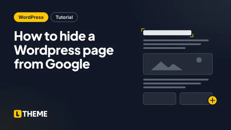 How to hide a WordPress page from Google