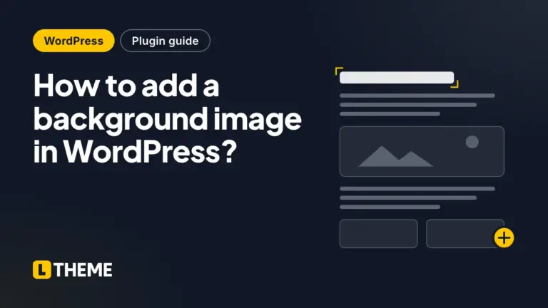 How to add a background image in WordPress?
