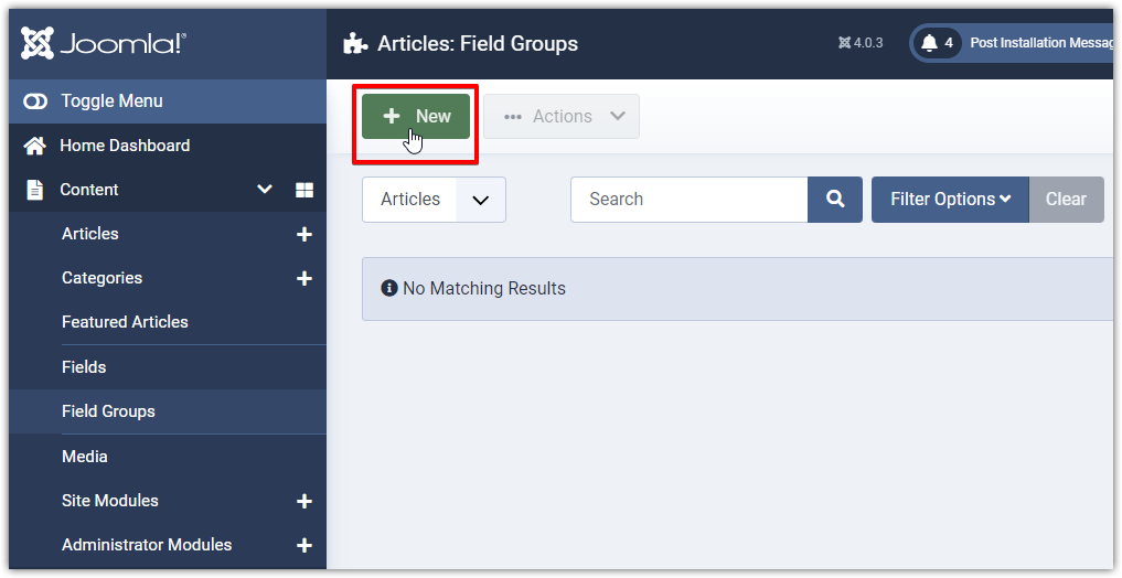 Add New Custom Field Group In Joomla 4