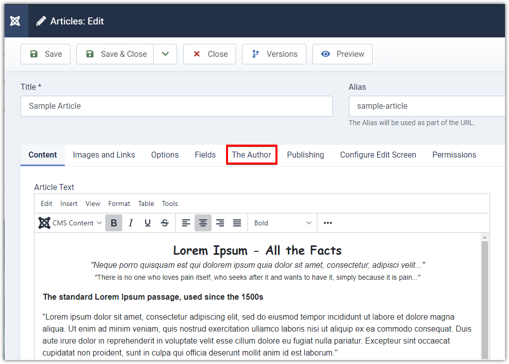 Joomla 4 - Articles - Select New Custom Field