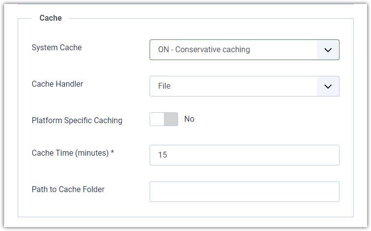 Joomla 4 - Caching - Cache Configuration