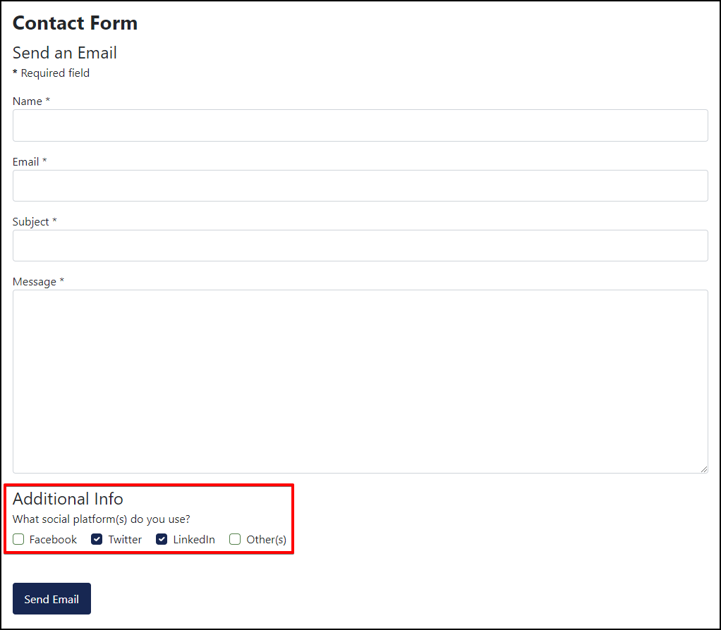 Joomla 4 - Contact Custom Fields - Review On Frontend