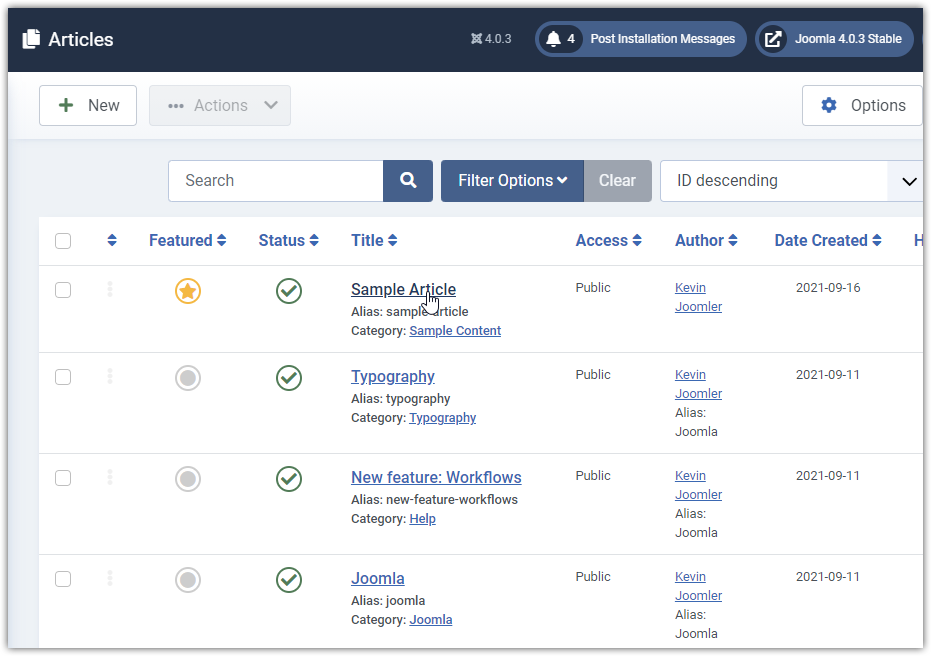 Joomla 4 - Custom Fields - Articles - Edit An Article