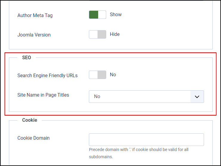 Joomla 4 - Sef Urls - System - Global Configuration - Seo Settings