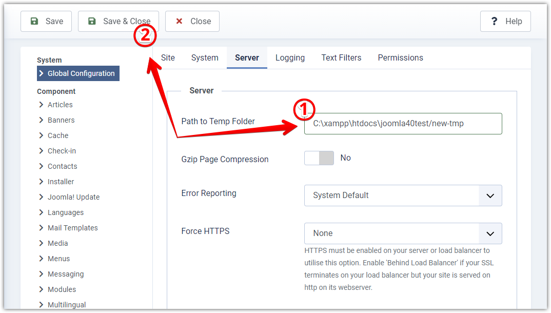 Joomla 4 - Temp Folder - Change Temp Folder