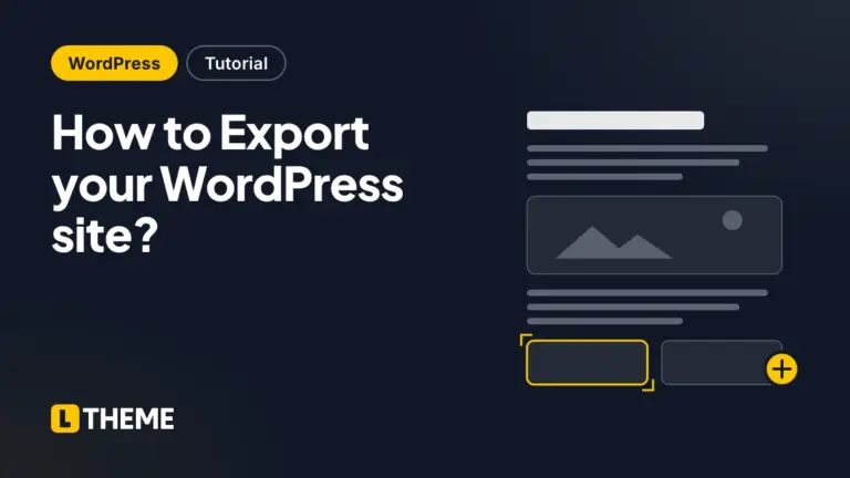 How to Export your WordPress site?