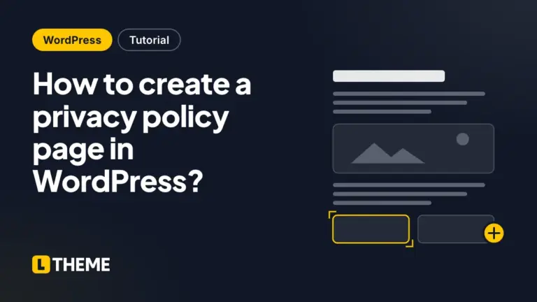 How to create a privacy policy page in WordPress?