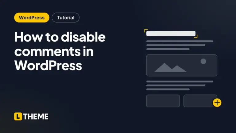 How to disable comments in WordPress