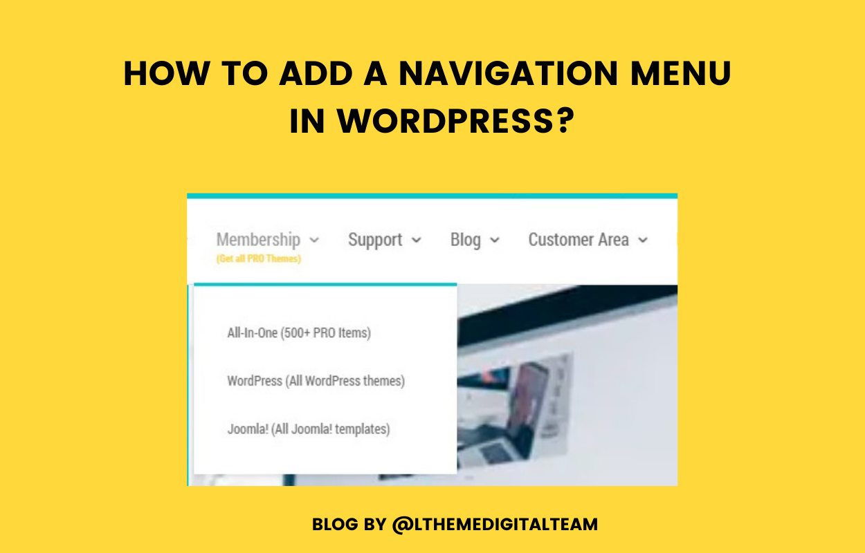 add a navigation menu in wordpress