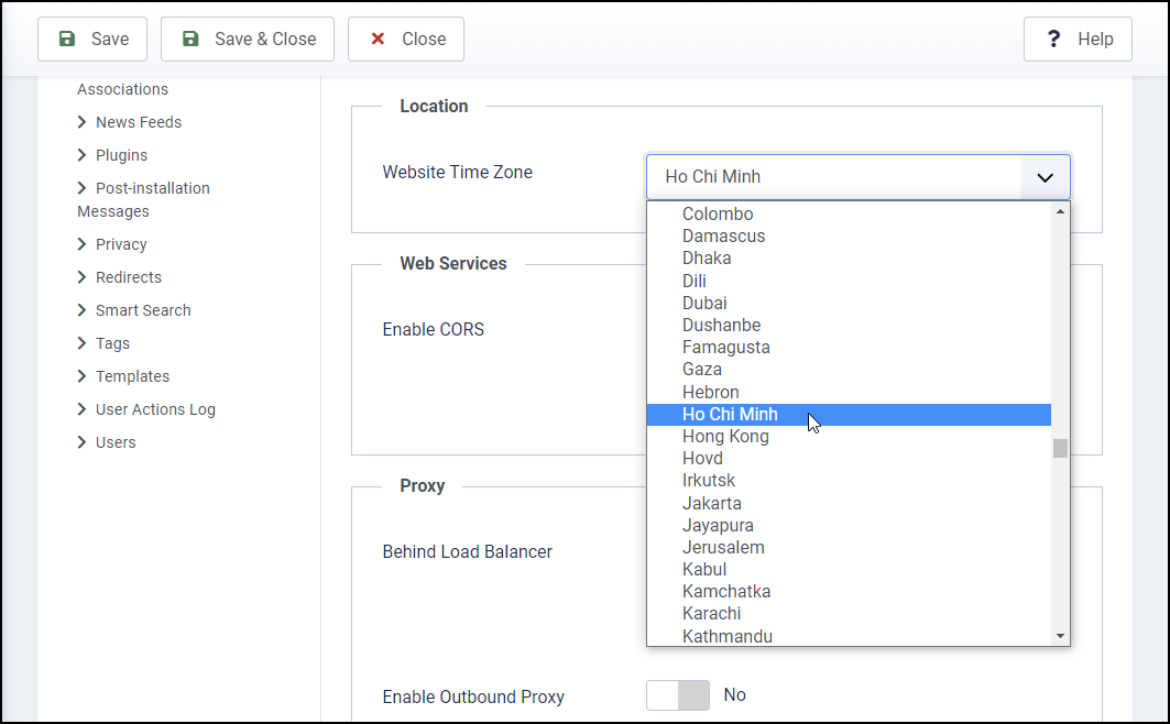 Joomla 4 - Change Time Zone - Choose Your Time Zone