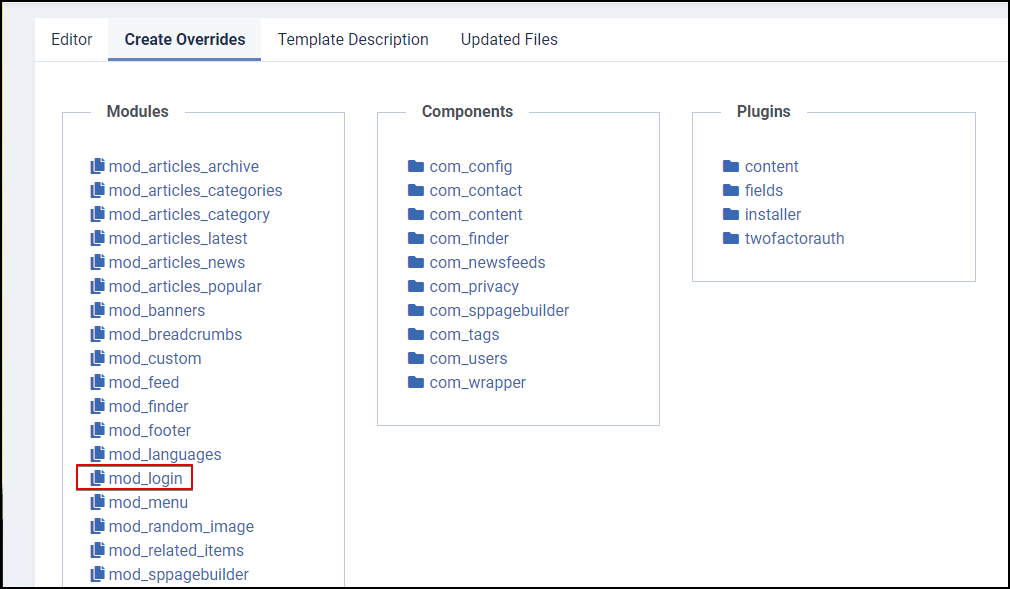 Joomla 4 - Create Overrides - Mod_Login