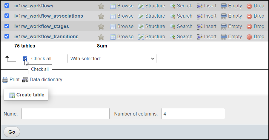 Joomla 4 - Database Prefix - Phpmyadmin - Check All Tables