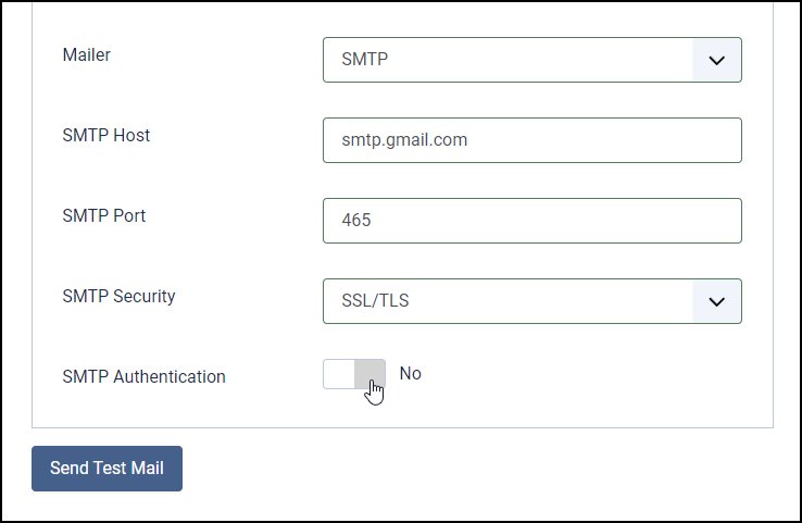 Joomla 4 - Gmail Smtp Server - Smtp Authentication On