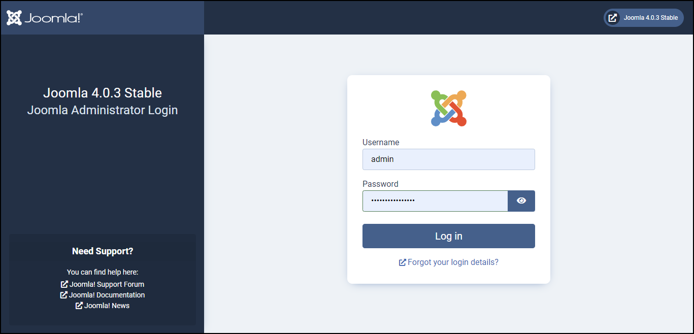 Joomla 4 - Login