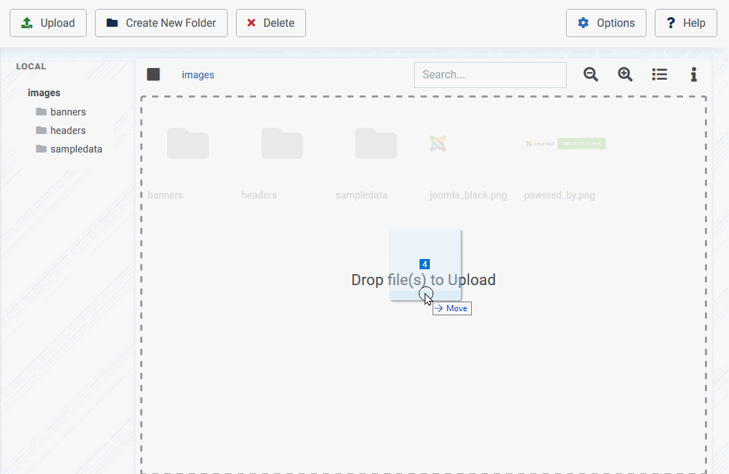 Joomla 4 - Media Manager - Drag-And-Drop Support