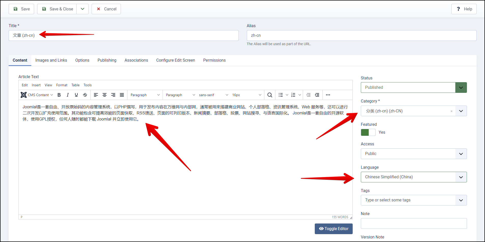 Joomla 4 - Sitio web multilingüe - Artículo Es