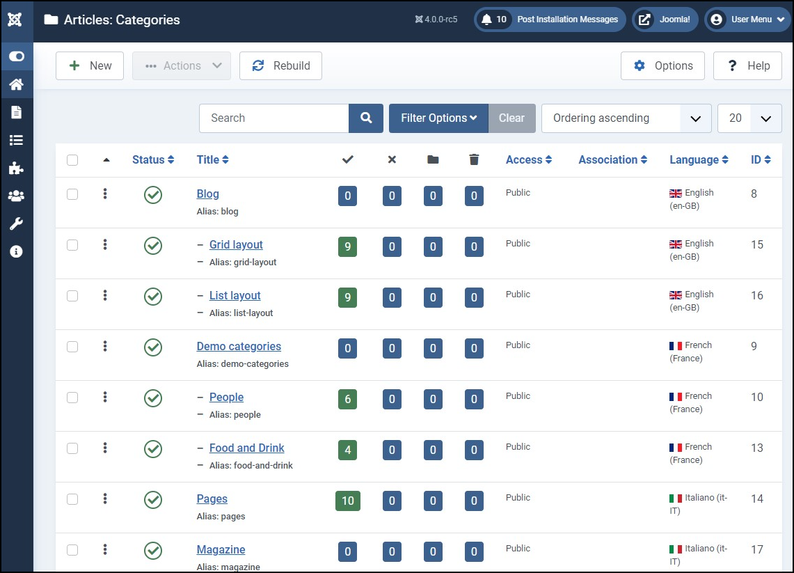 Joomla 4 - Multilingual Website - Articles Category