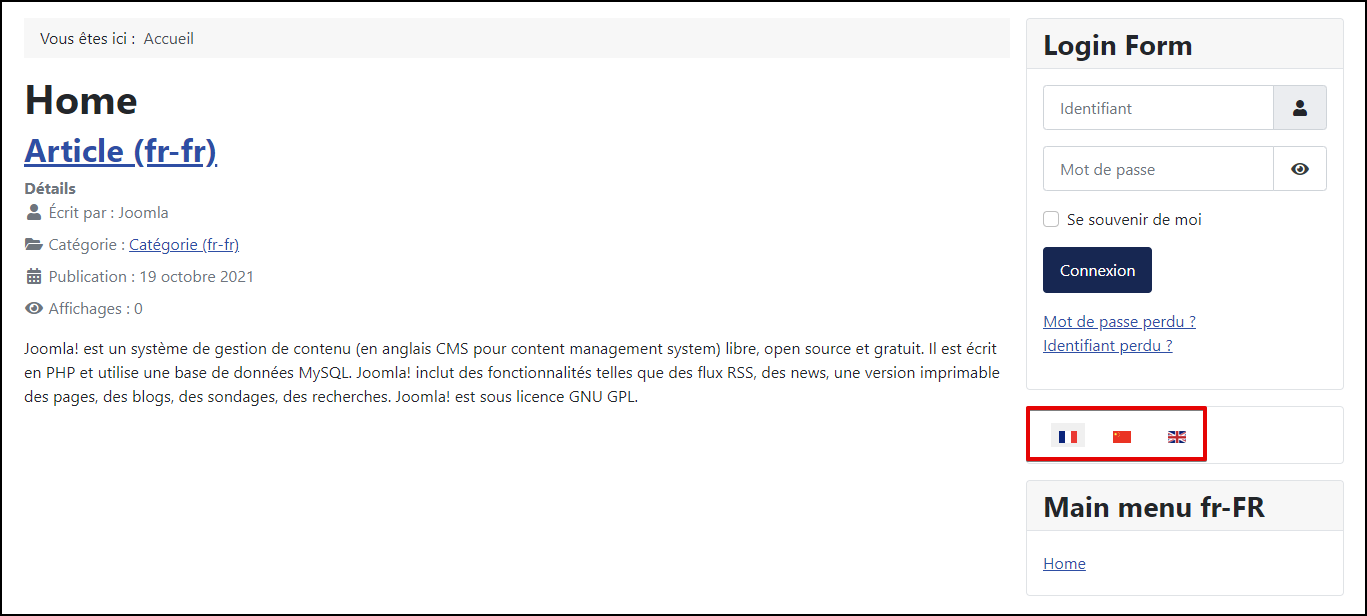 Joomla 4 - Meertalige website - Eindresultaten