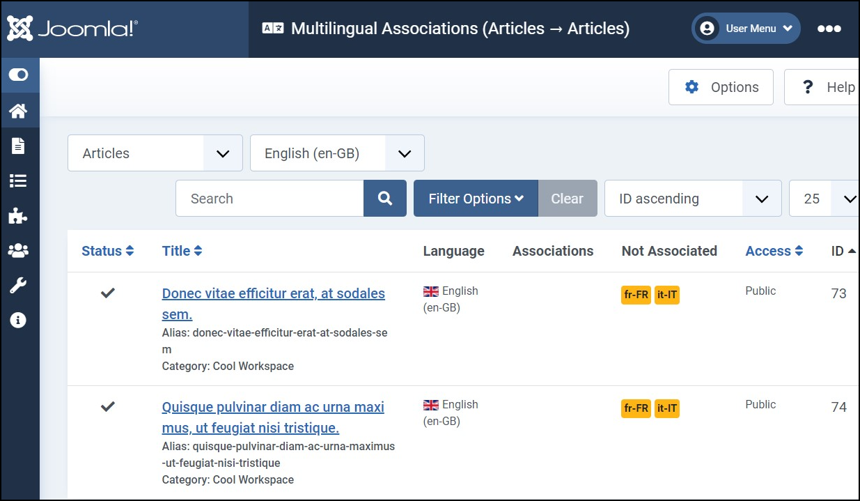 Joomla 4 - Multilingual Website - Multilingual Associations