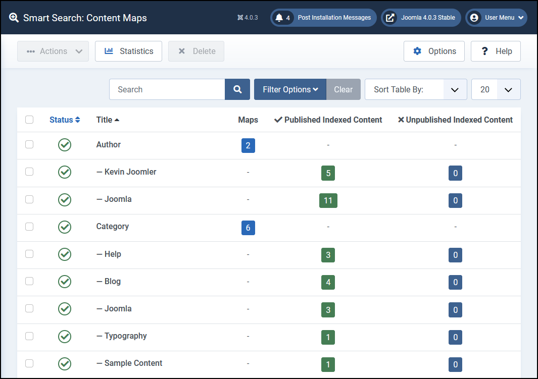 Joomla 4 - Smart Search - Content Maps