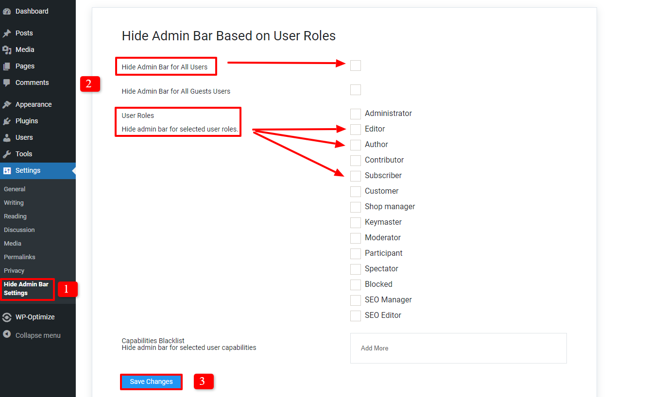 Disable Admin Toolbar For All Users 2