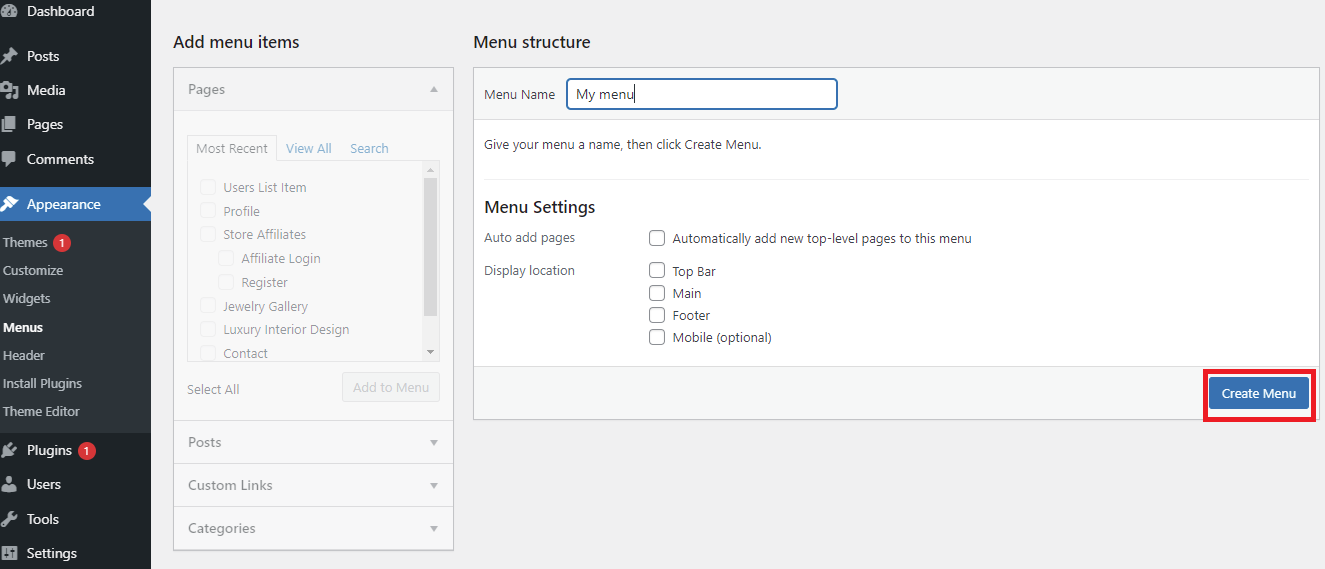 How To Create Custom Navigation Menu In Wordpress