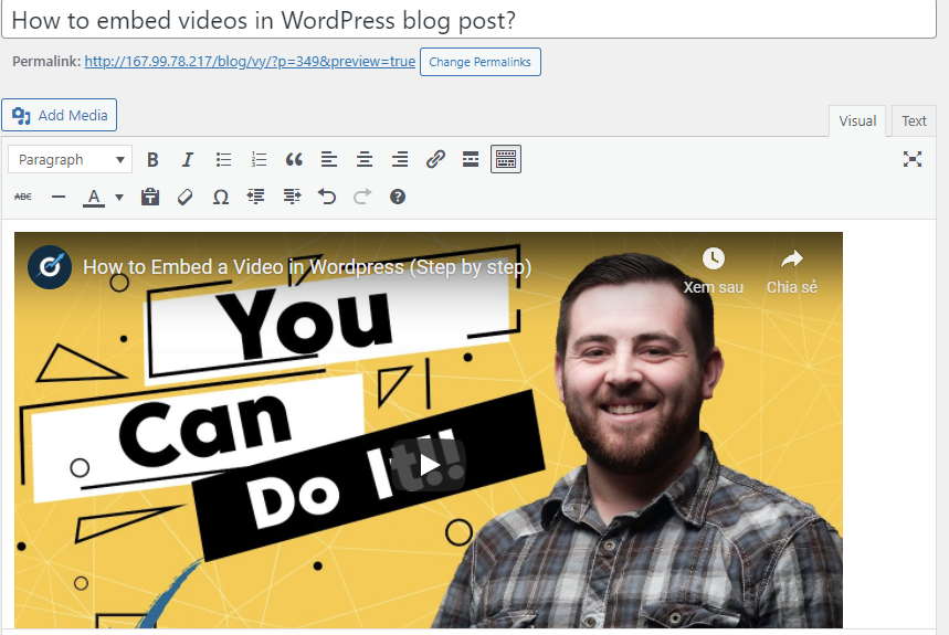 Embed Videos In Wordpress 5