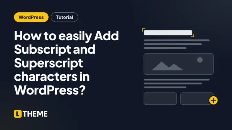 How to easily Add Subscript and Superscript characters in WordPress?