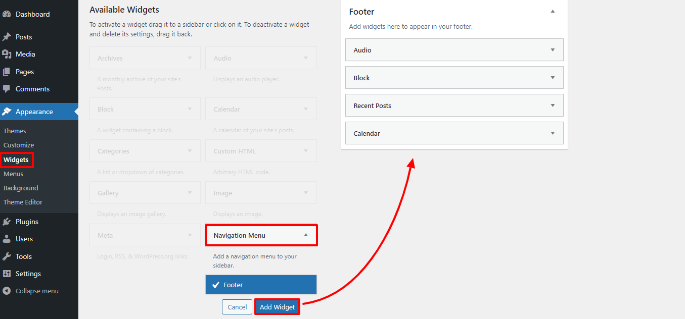 Customize The Footer In Wordpress 5