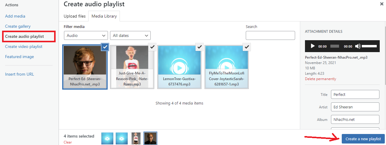 Add Audio Files And Create Playlists 4