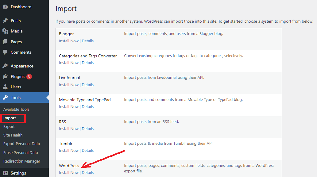 Import Navigation Menus In Wordpress