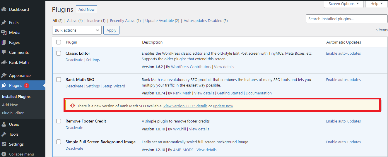 Update Wordpress Plugins 3