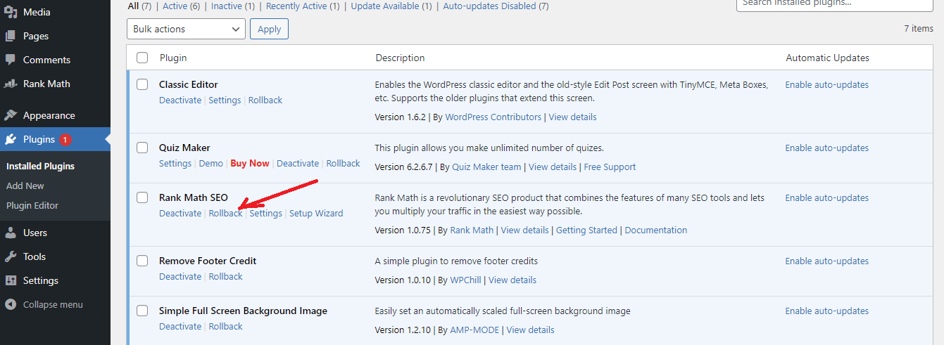 Update Wordpress Plugins 9