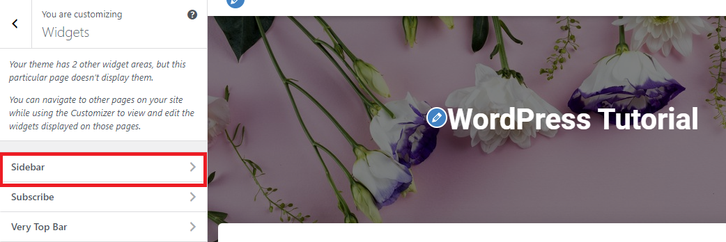 Use Widgets In Wordpress 1