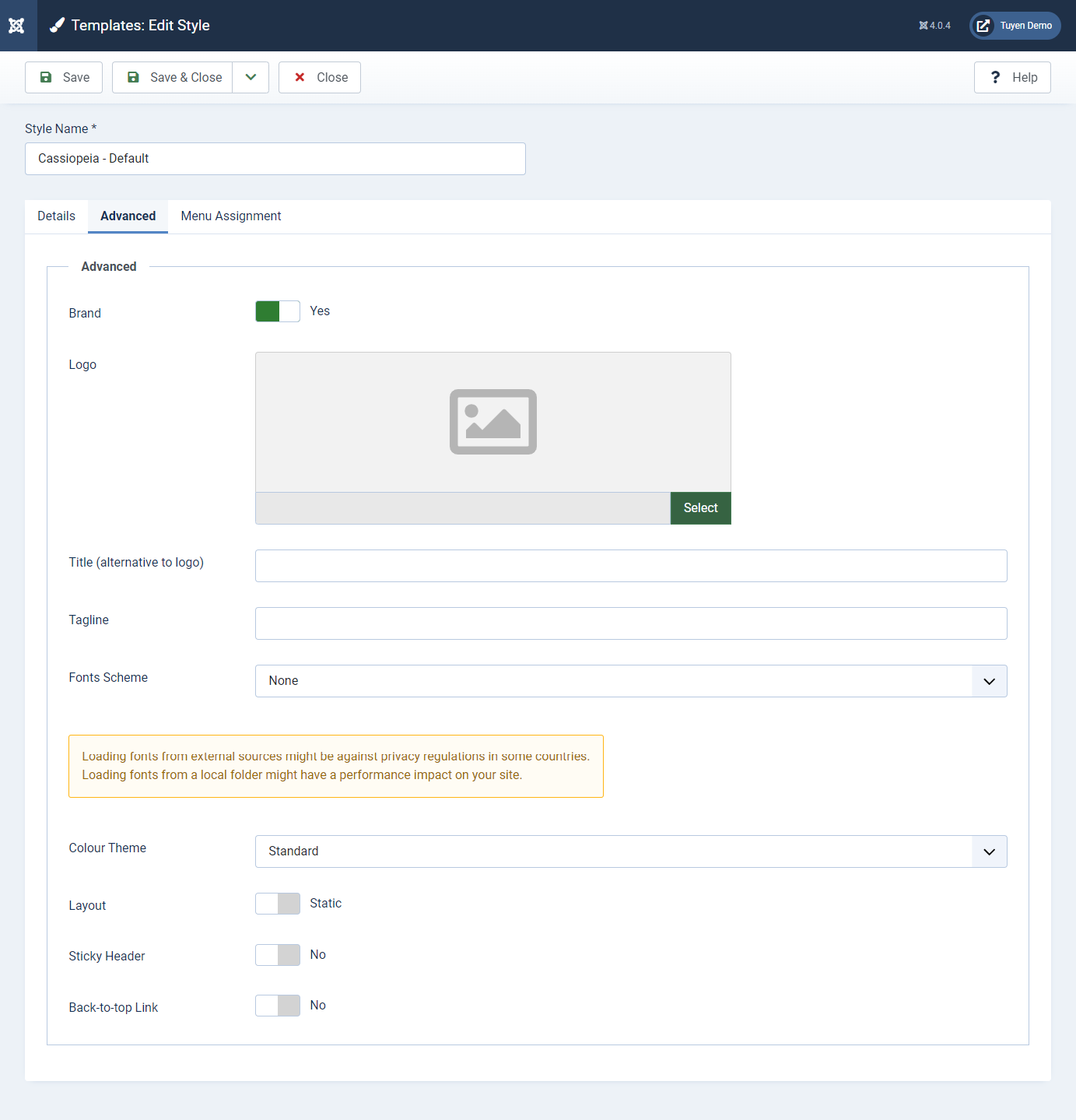 Cassiopeia Default Template In Joomla 4-4