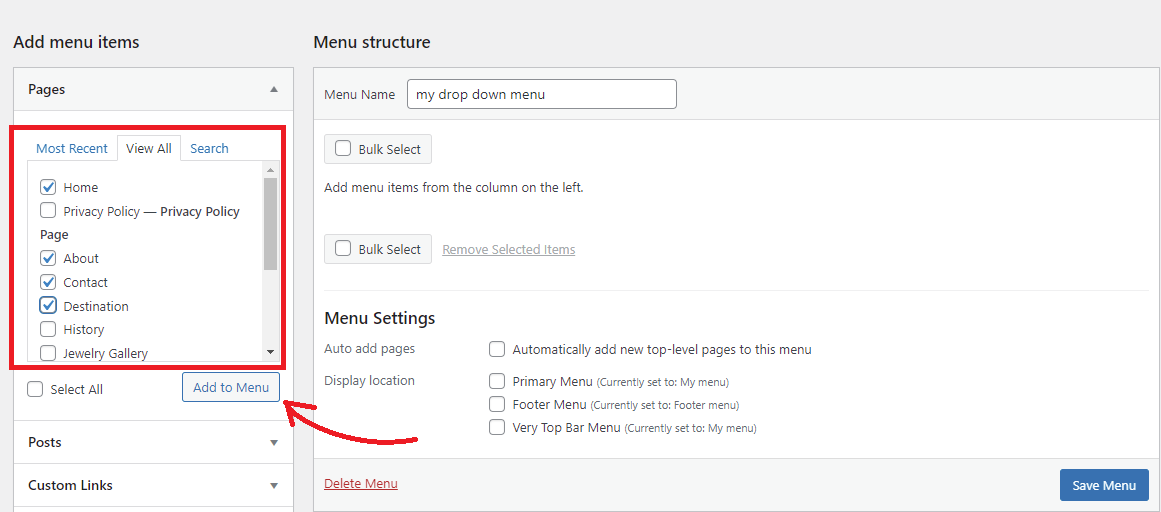 Create A Drop Down Menu In Wordpress 2