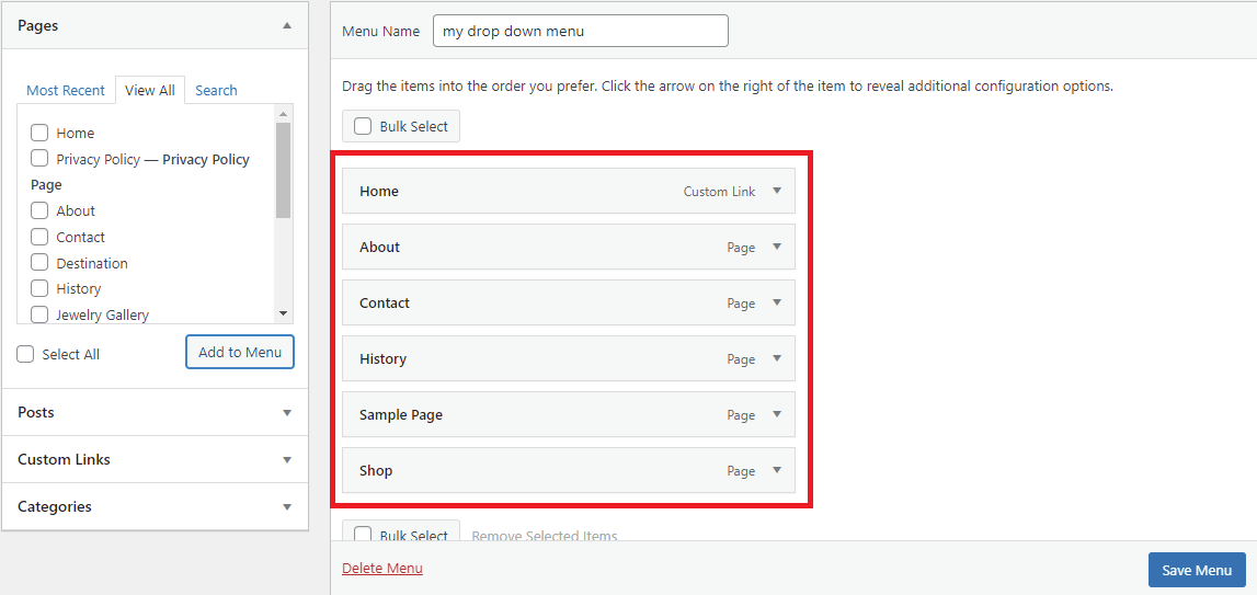 Create A Drop Down Menu In Wordpress 3