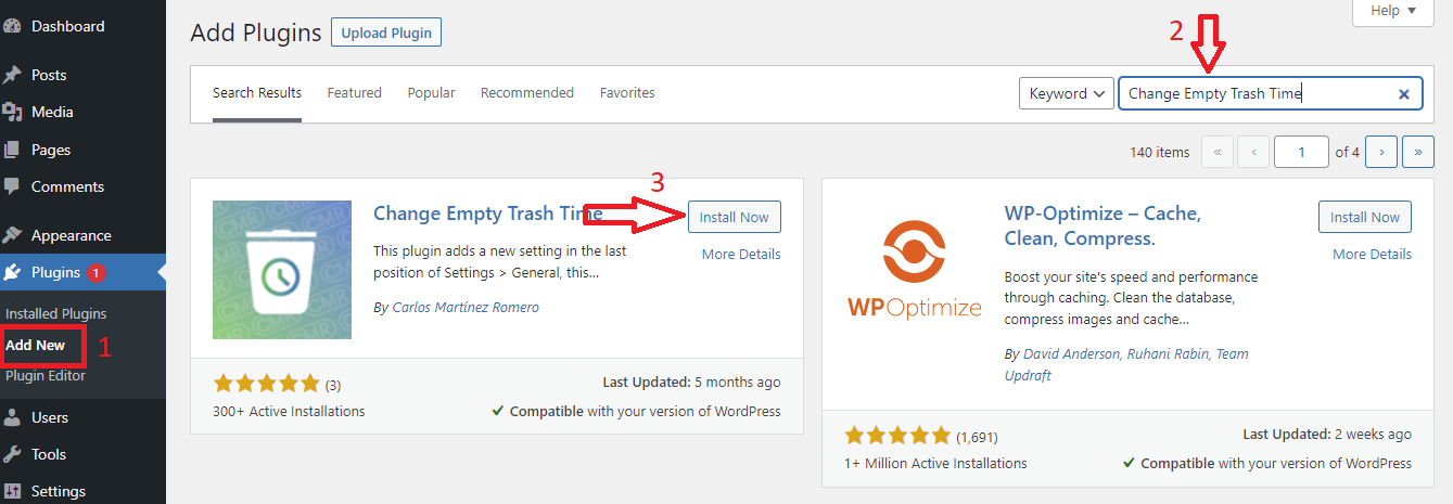 Disable Automatic Empty Trash In Wordpress