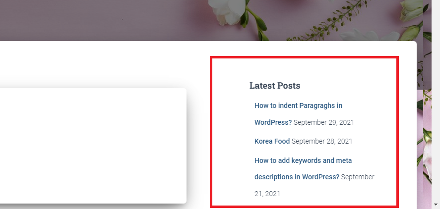 Display Recent Posts In Wordpress