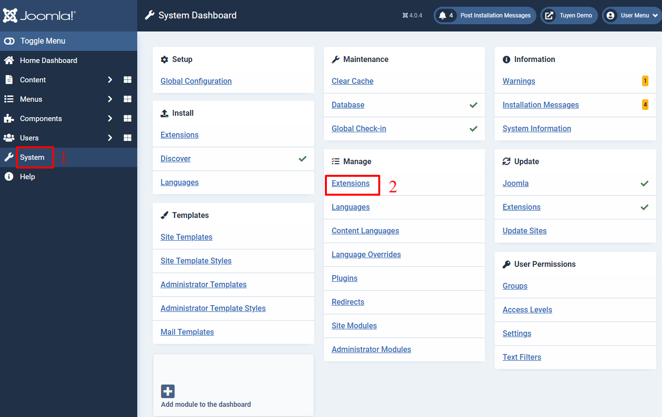 Install And Uninstall Extension In Joomla 4-4