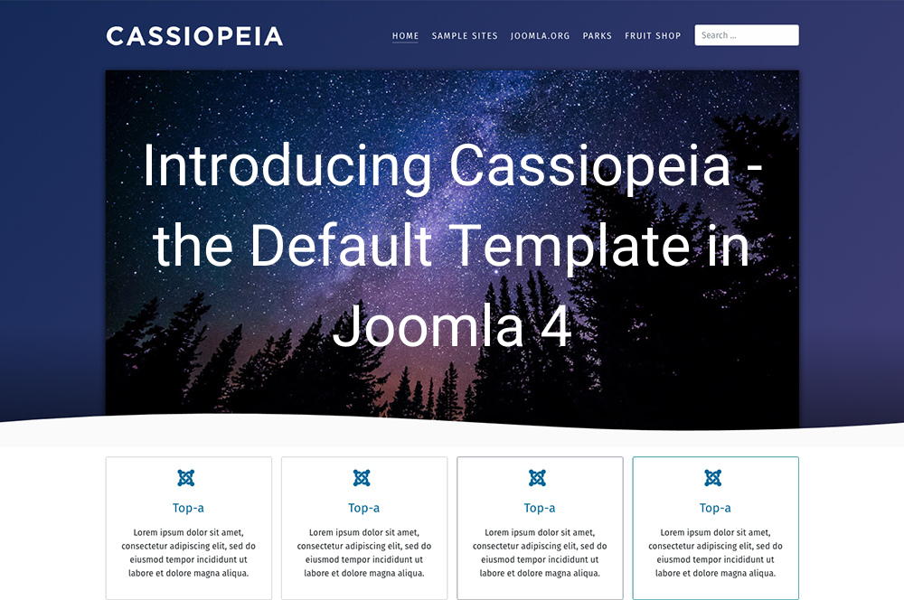 Introducing Cassiopeia - the Default Template in Joomla 4
