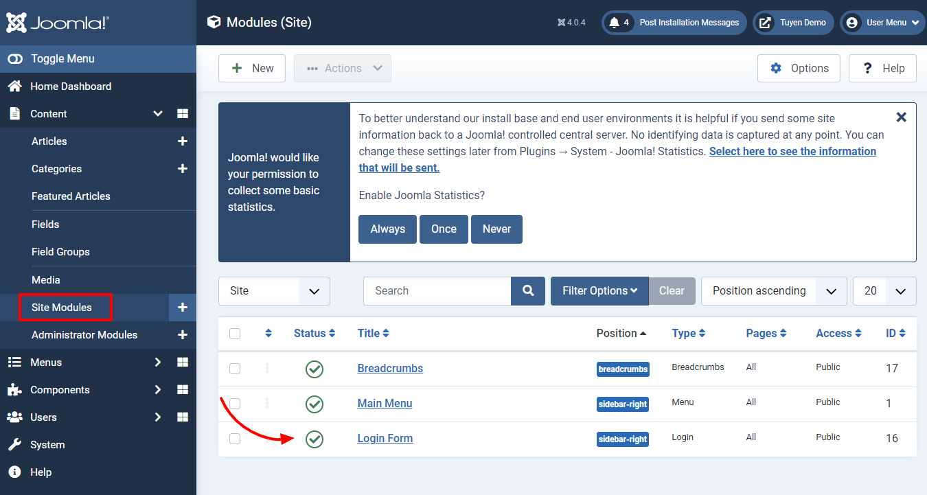 Remove The Login Form In Joomla 4-2