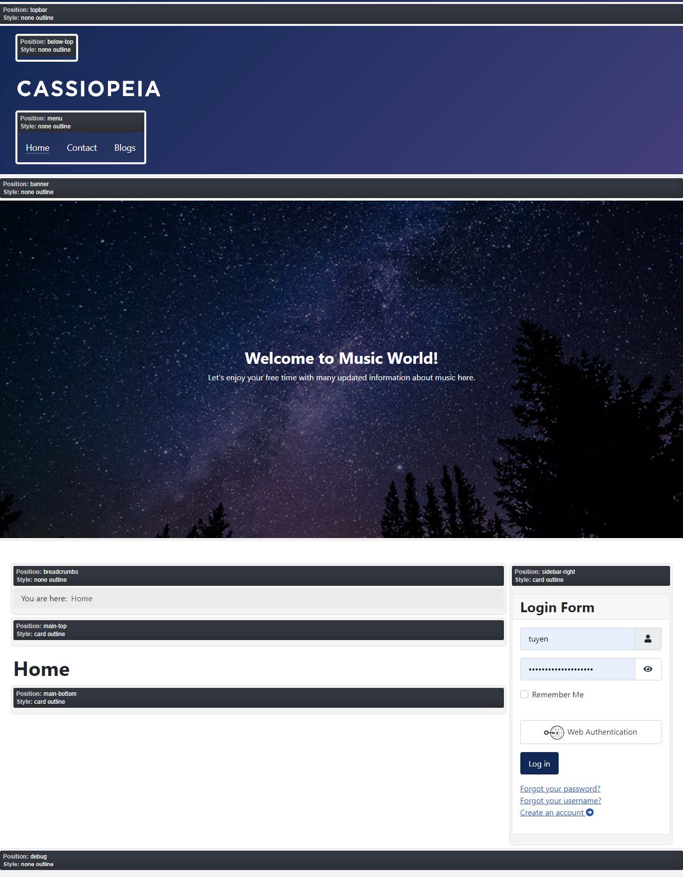 View Module Positions With Cassiopeia 5