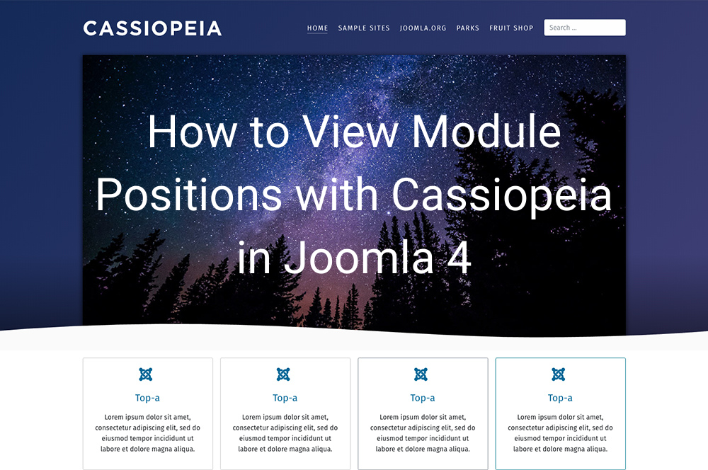 How to View Module Positions with Cassiopeia in Joomla 4