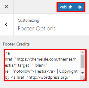 Edit Footer Copyright Text in WordPress