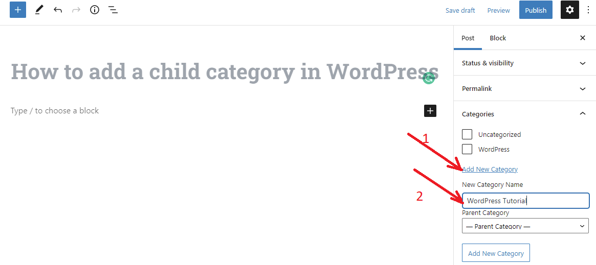 Categories And Subcategories In Wordpress