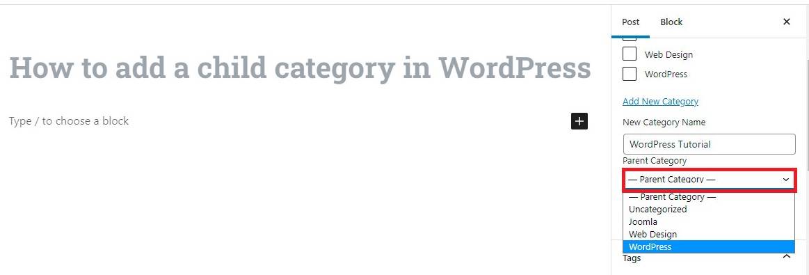 Categories And Subcategories In Wordpress